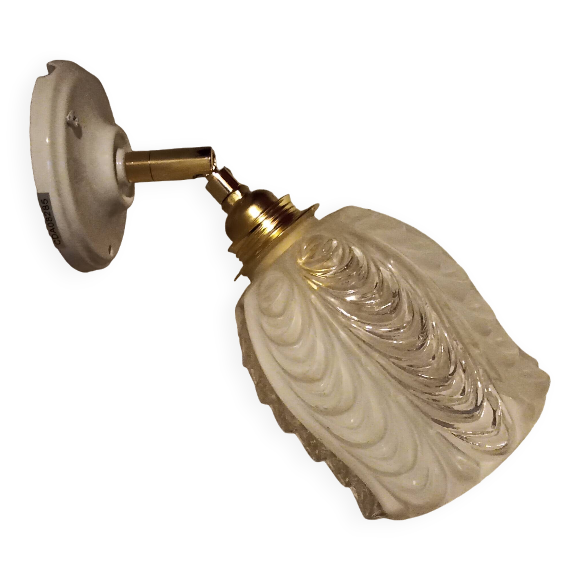 Vintage molded glass wall light
