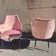 Fauteuils roses, années 1950, ensemble de 2