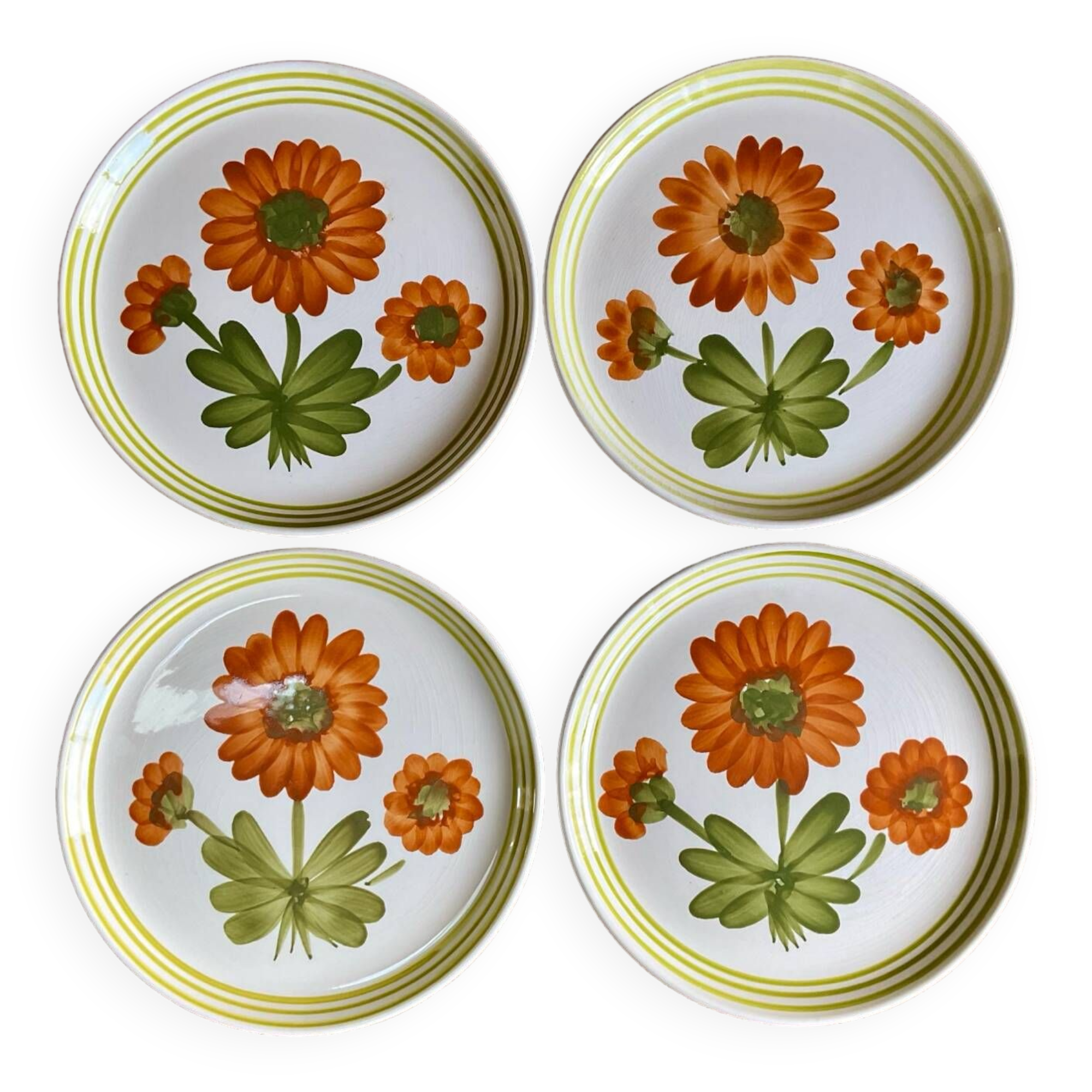4 sarreguemines and digoin dessert plates