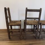 Ensemble de 6 chaises paillées