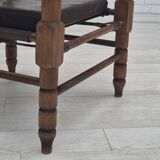 1960s, Scandinavian "Safari" lounge chair, original condition, leather, beech wood.