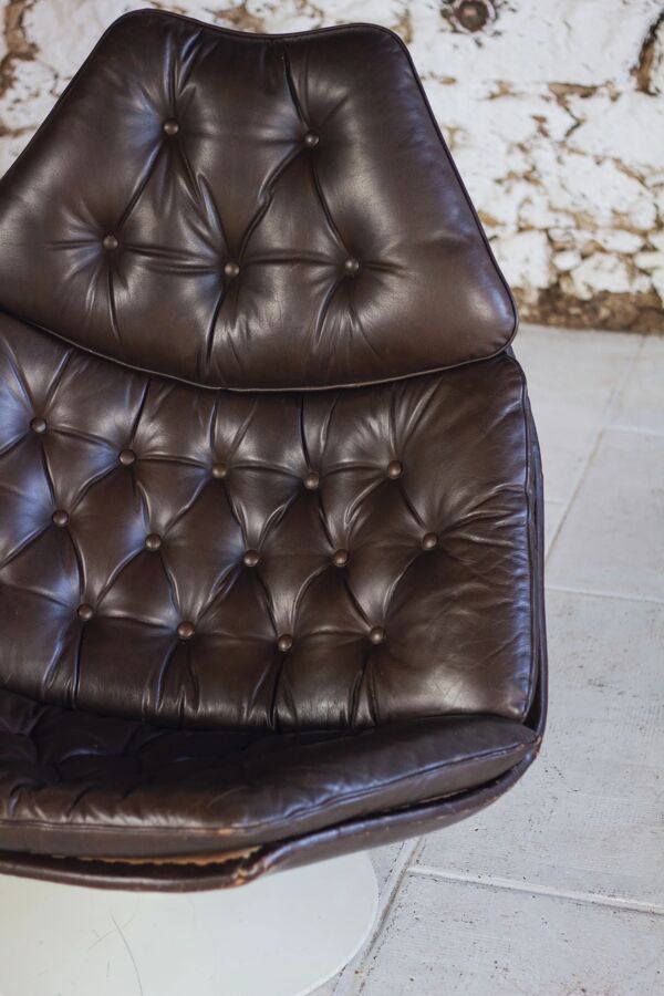 Fauteuil F588 cuir par Geoffrey Harcourt pour Artifort, 1960