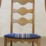 Chaises de salle à manger en chêne brutaliste danois des années 1960 dans le style de Kjærnulf