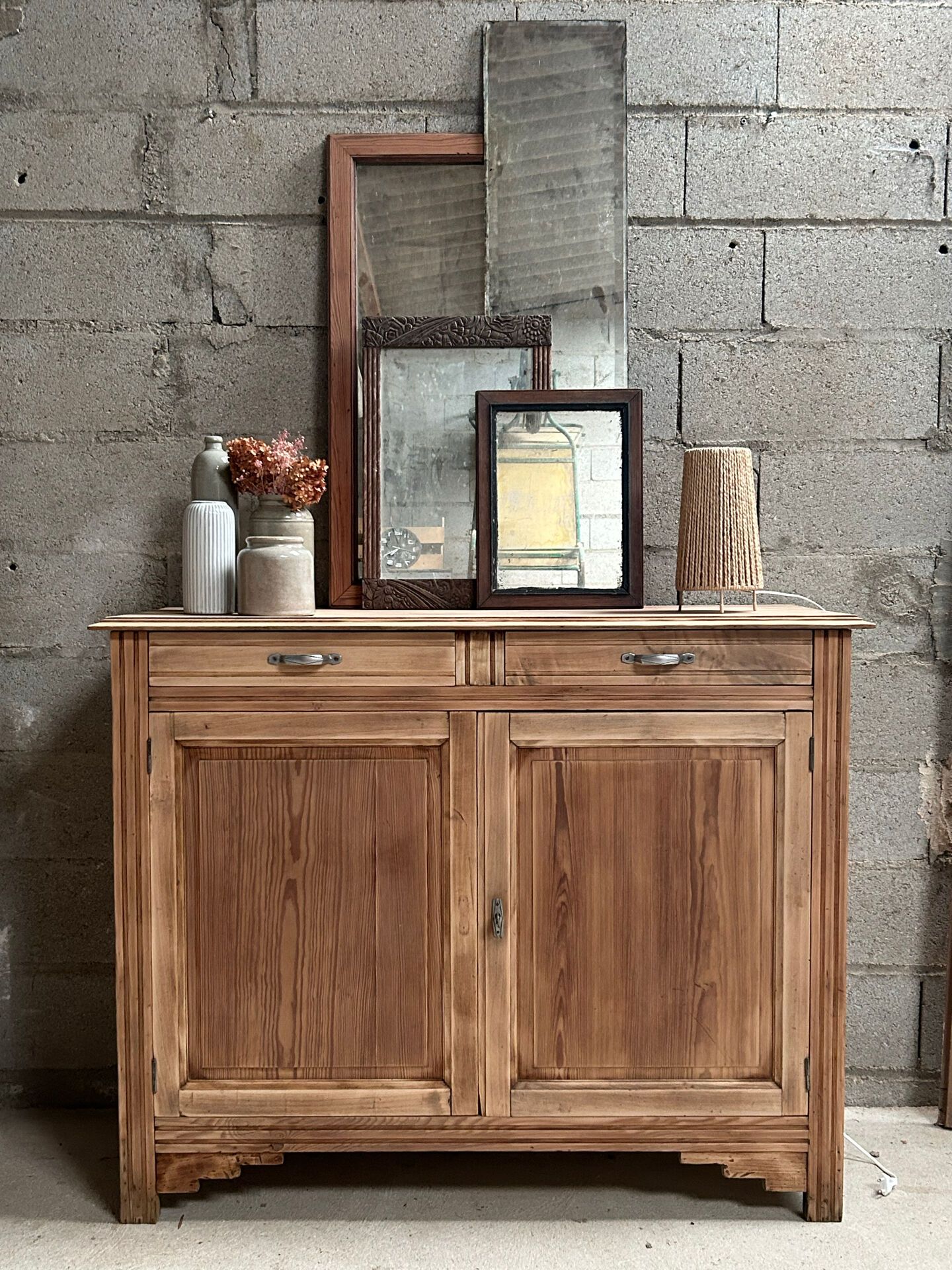 Antique buffet in solid pitch pine