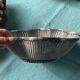 Vintage wicker basket in silver metal