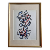 Sérigraphie d’après Jean Dubuffet,  encadrée, années 70, 23 x 31 cm