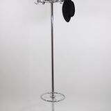Porte-manteau en chrome vintage avec porte-parapluie en fonte