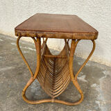 Vintage rattan magazine table