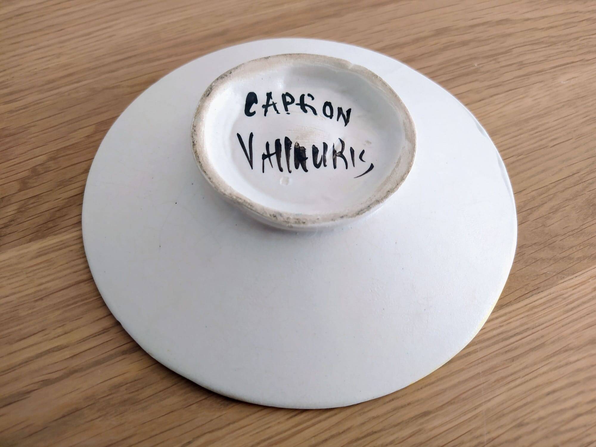 Roger CAPRON - Signed - Empty Pocket Dish "AQUARIUS" Zodiac Astrology