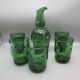 Carafe and 5 vintage Empoli glasses - 1960s