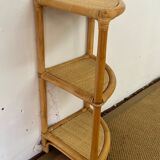 Etagère d'angle en rotin