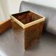 Tortoiseshell, resin and brass trash can from the 50s