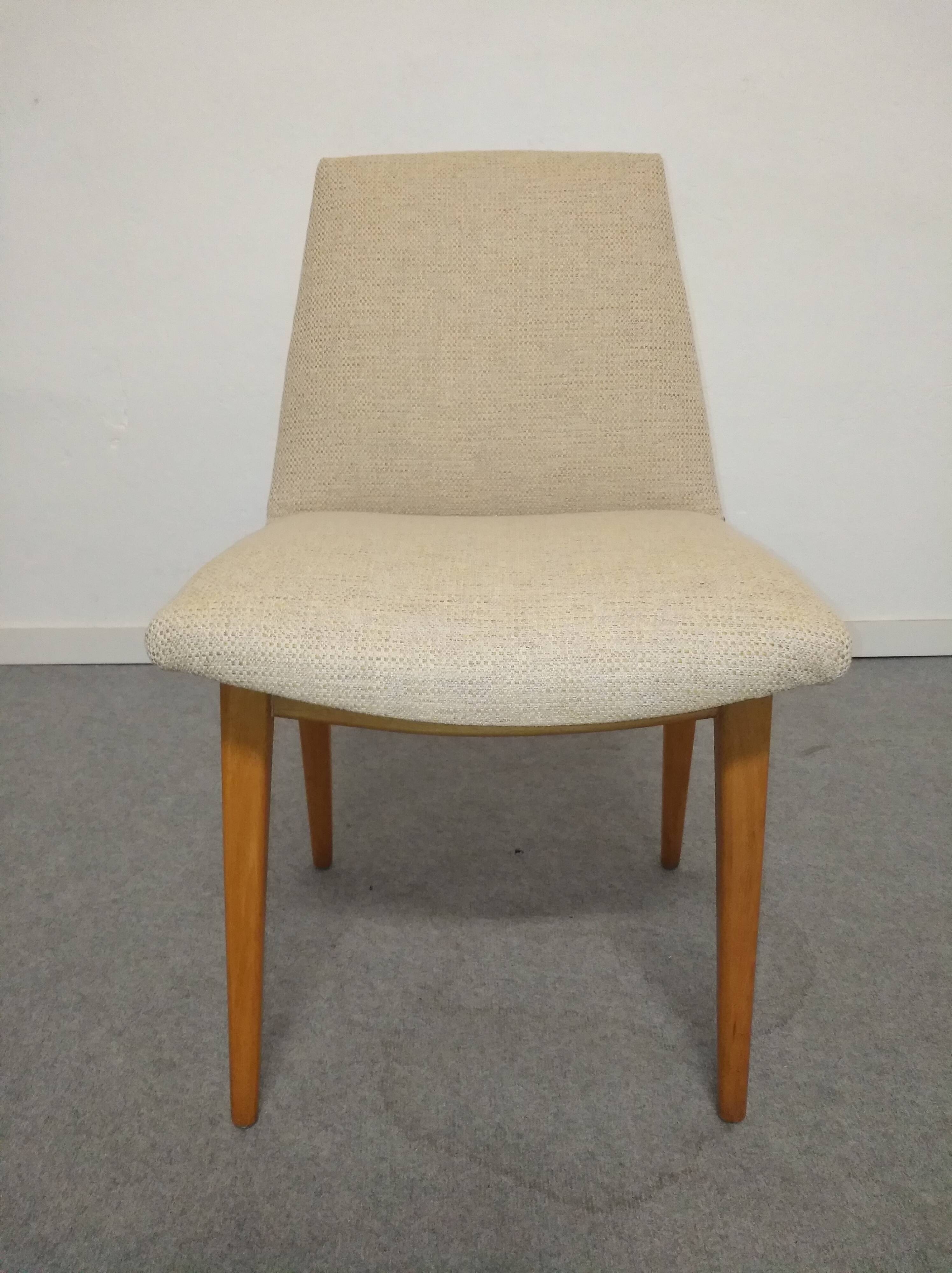 Pair of cocktail chairs in beech, Eastern Europe circa 1960.