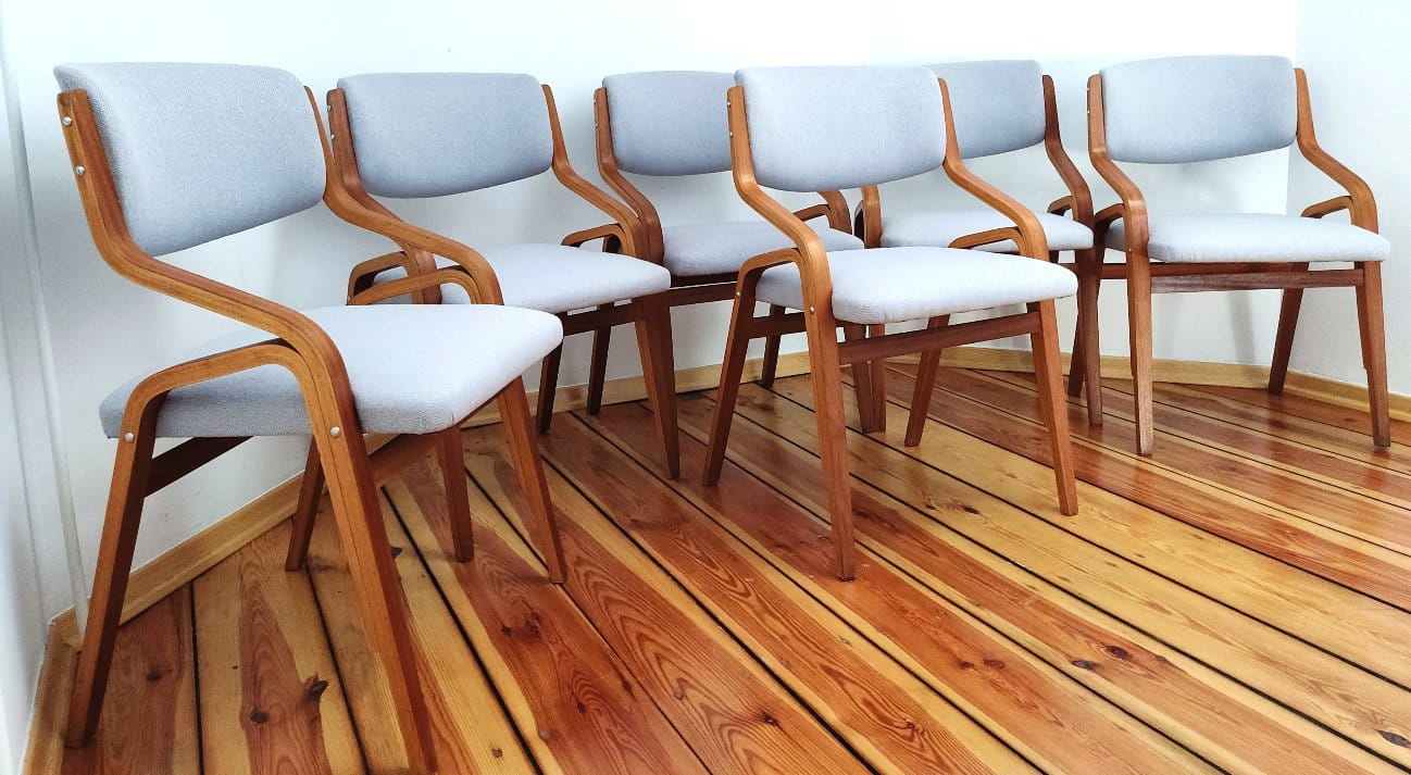 Set of Six Chairs by L. Volák for Dřevopodnik Holešov, Czechoslovakia, 1960s