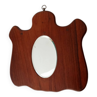 Petit miroir vintage forme libre biseauté années 60