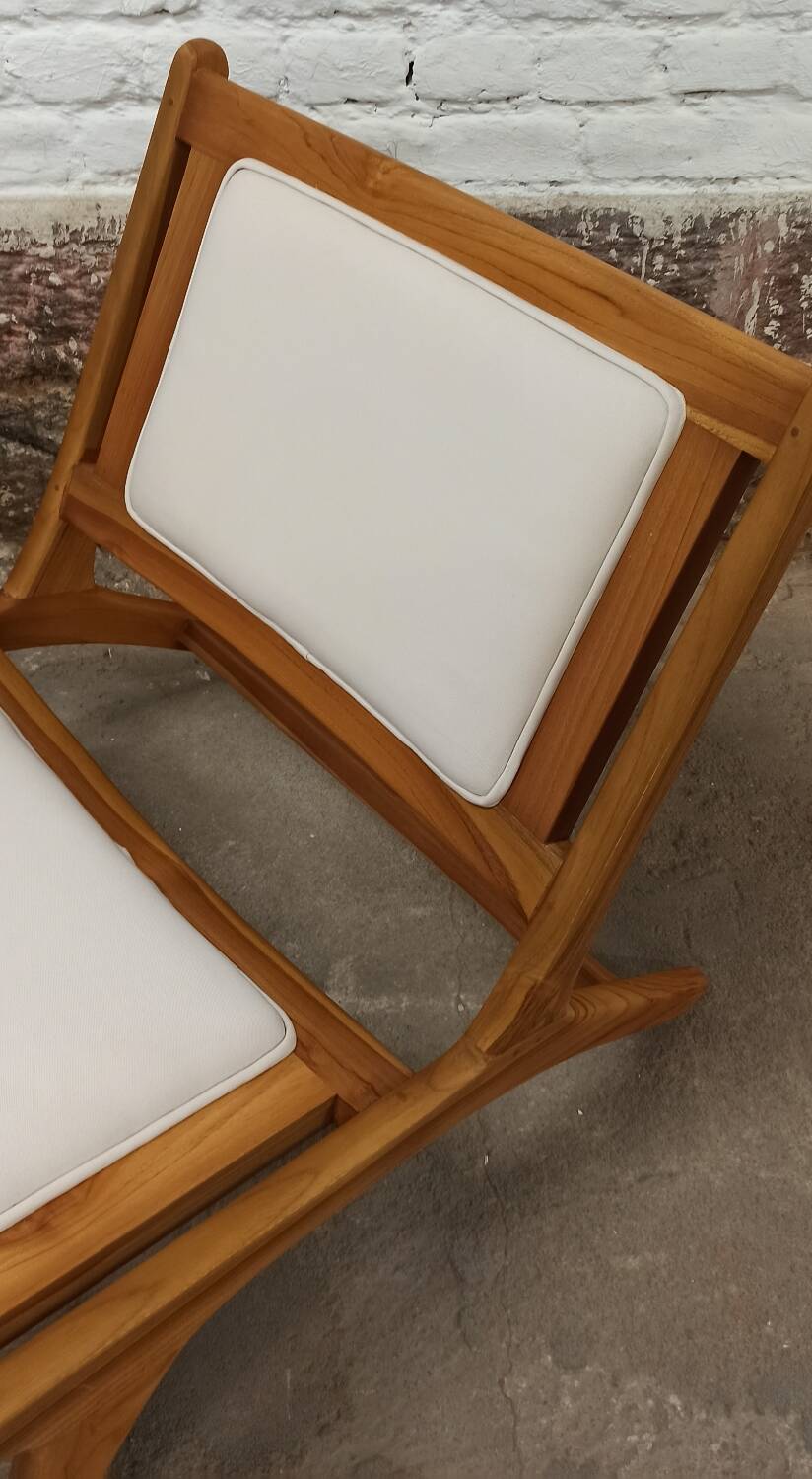 Pair of low wooden chairs