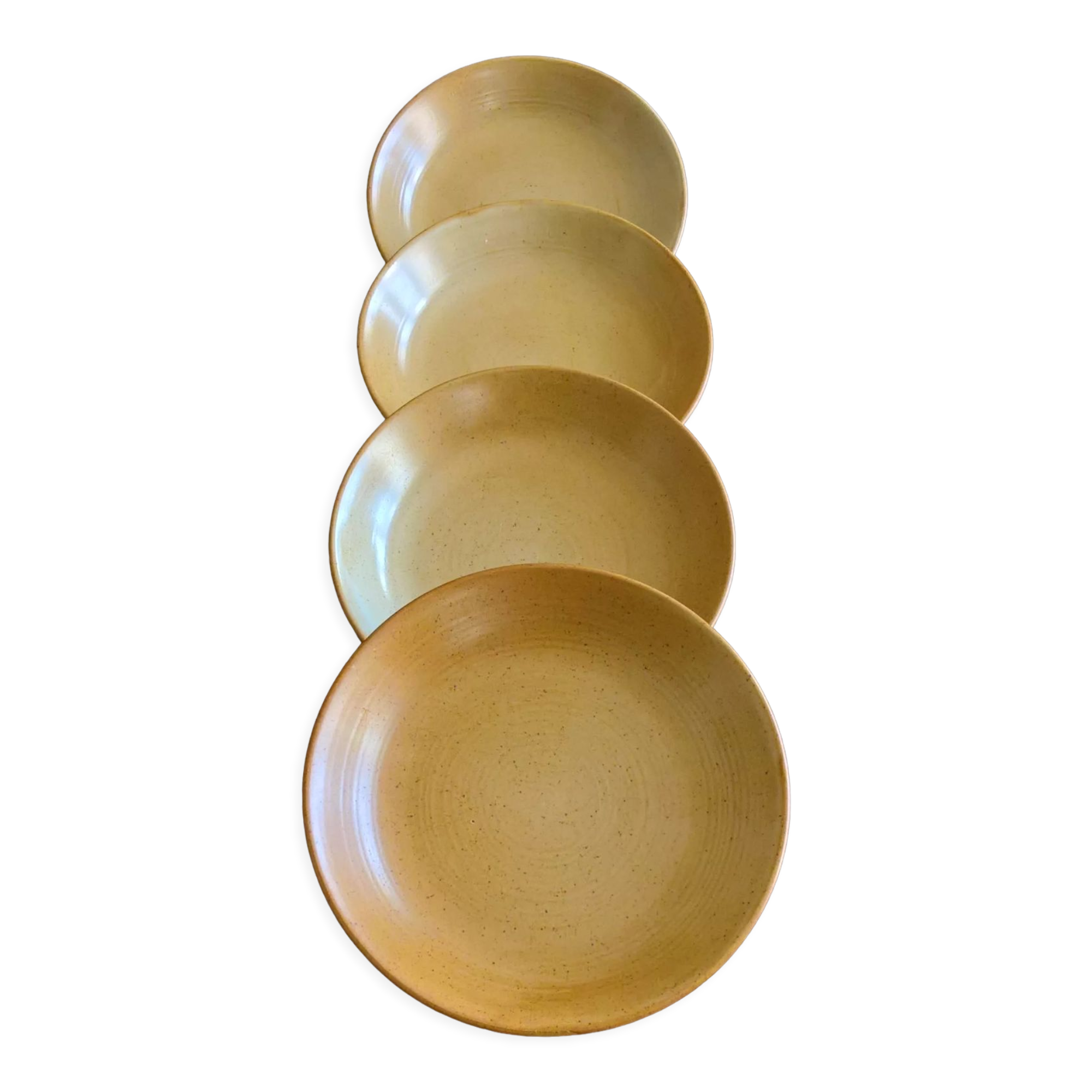 Set de 4 assiettes calottes en grès CNP village