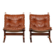 Vintage Norwegian mid-century leather Siesta chairs by Ingmar Relling