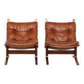 Chaises Siesta en cuir norvégien vintage des années 50 par Ingmar Relling