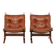 Vintage Norwegian mid-century leather Siesta chairs by Ingmar Relling