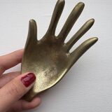 Vintage brass hand ashtray/trinket tray