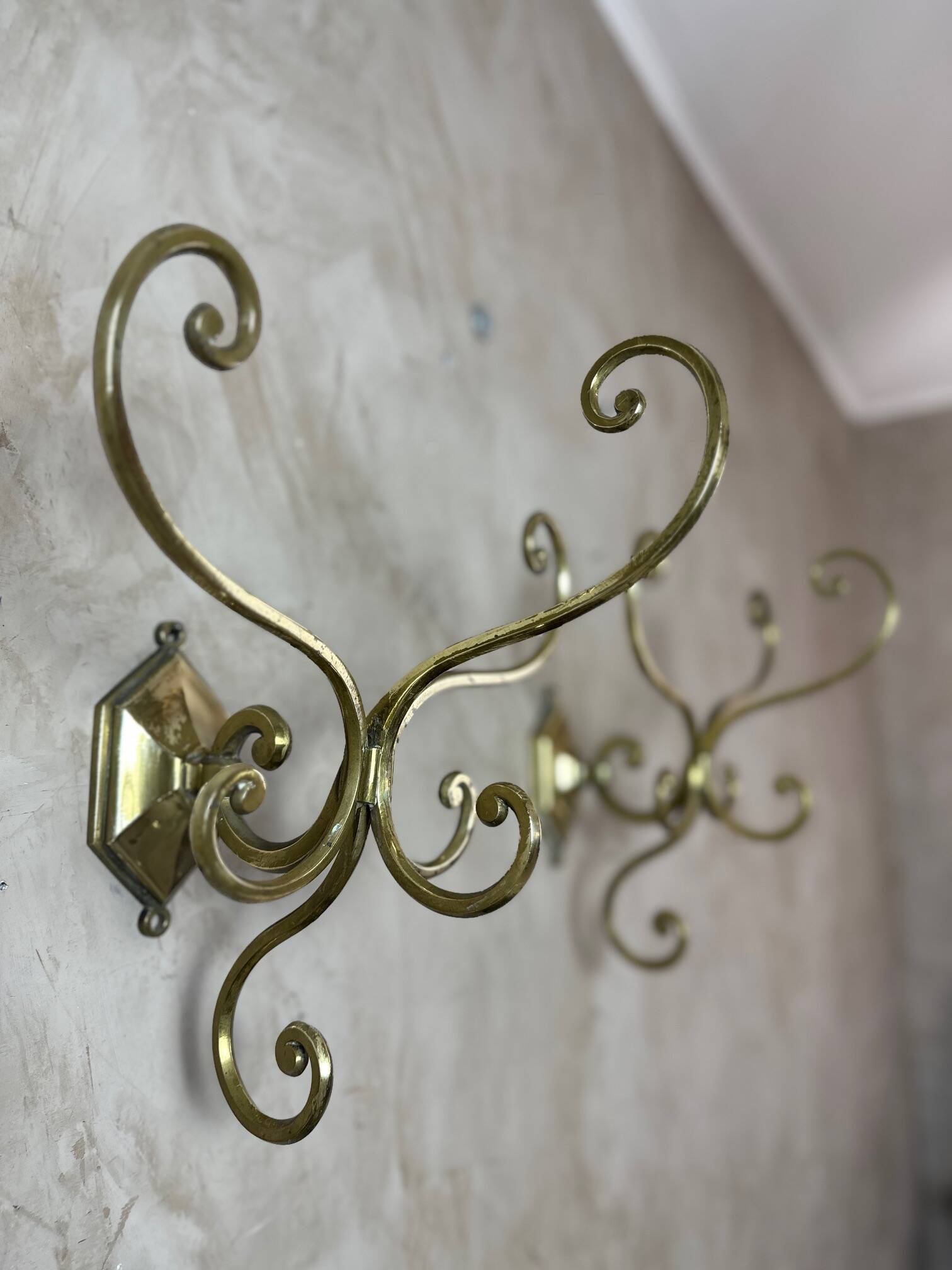 Pair of brass hooks