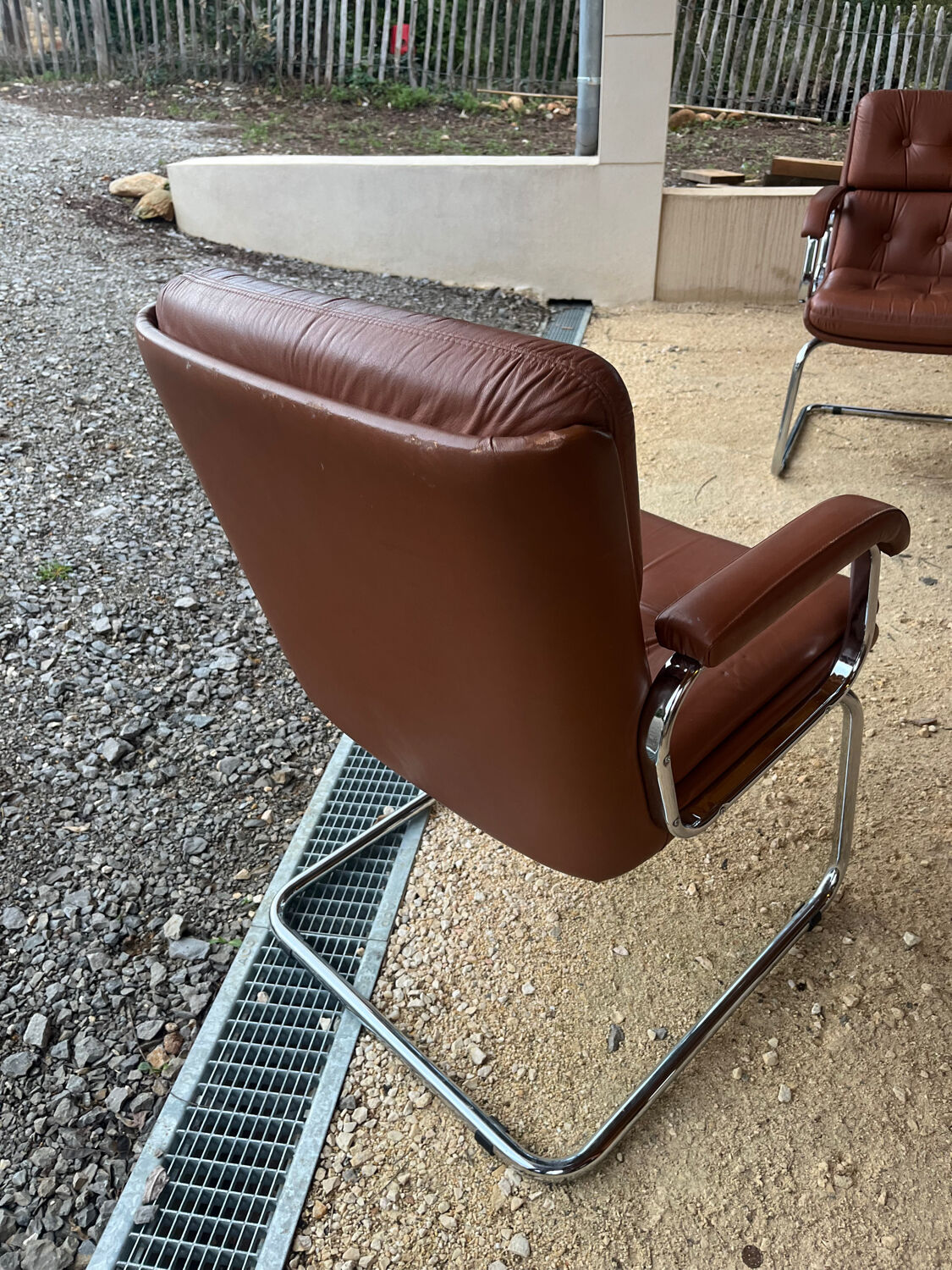 Ensemble 3 fauteuils de bureau vintage