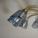 Venetian lustre in two-colour Murano glass, blue and gilded, circa 1990.