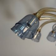 Venetian lustre in two-colour Murano glass, blue and gilded, circa 1990.