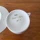 Tea cup and saucer in Limoges porcelain, Edith du Tertre design.