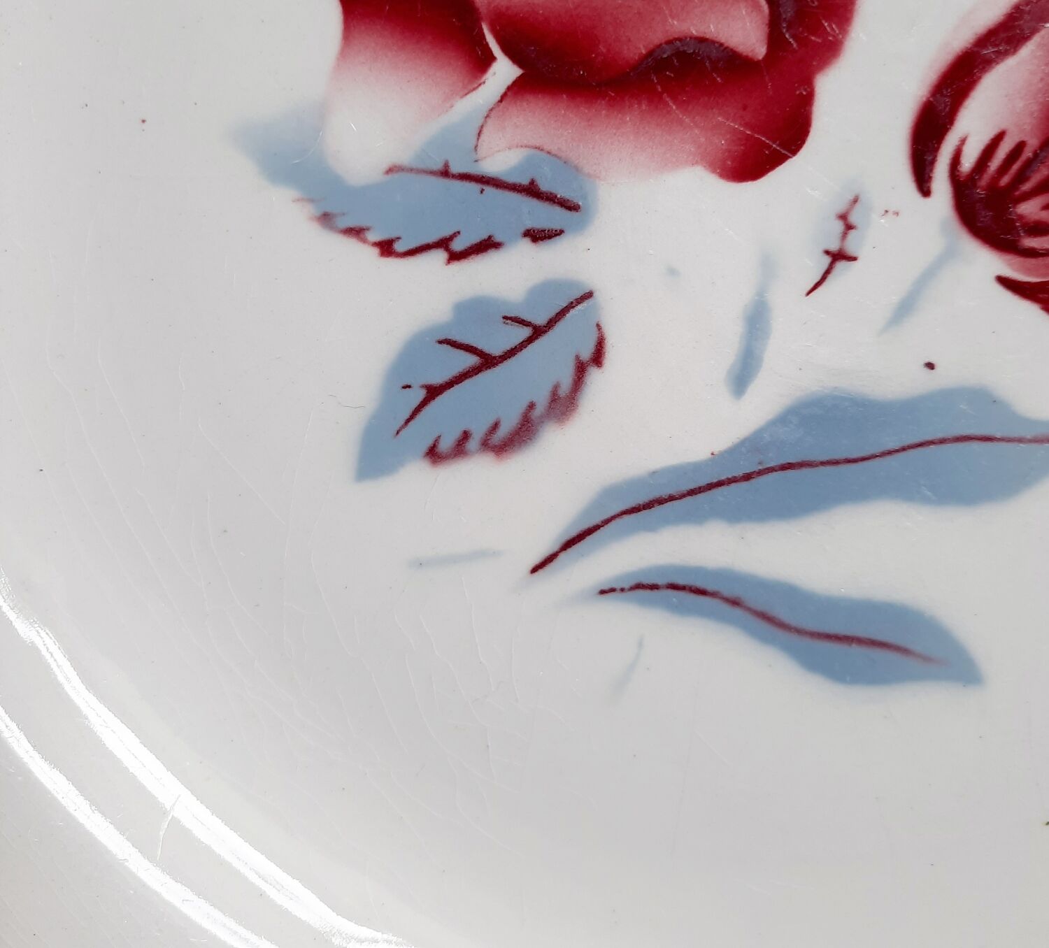 Old flat plates mismatched in earthenware