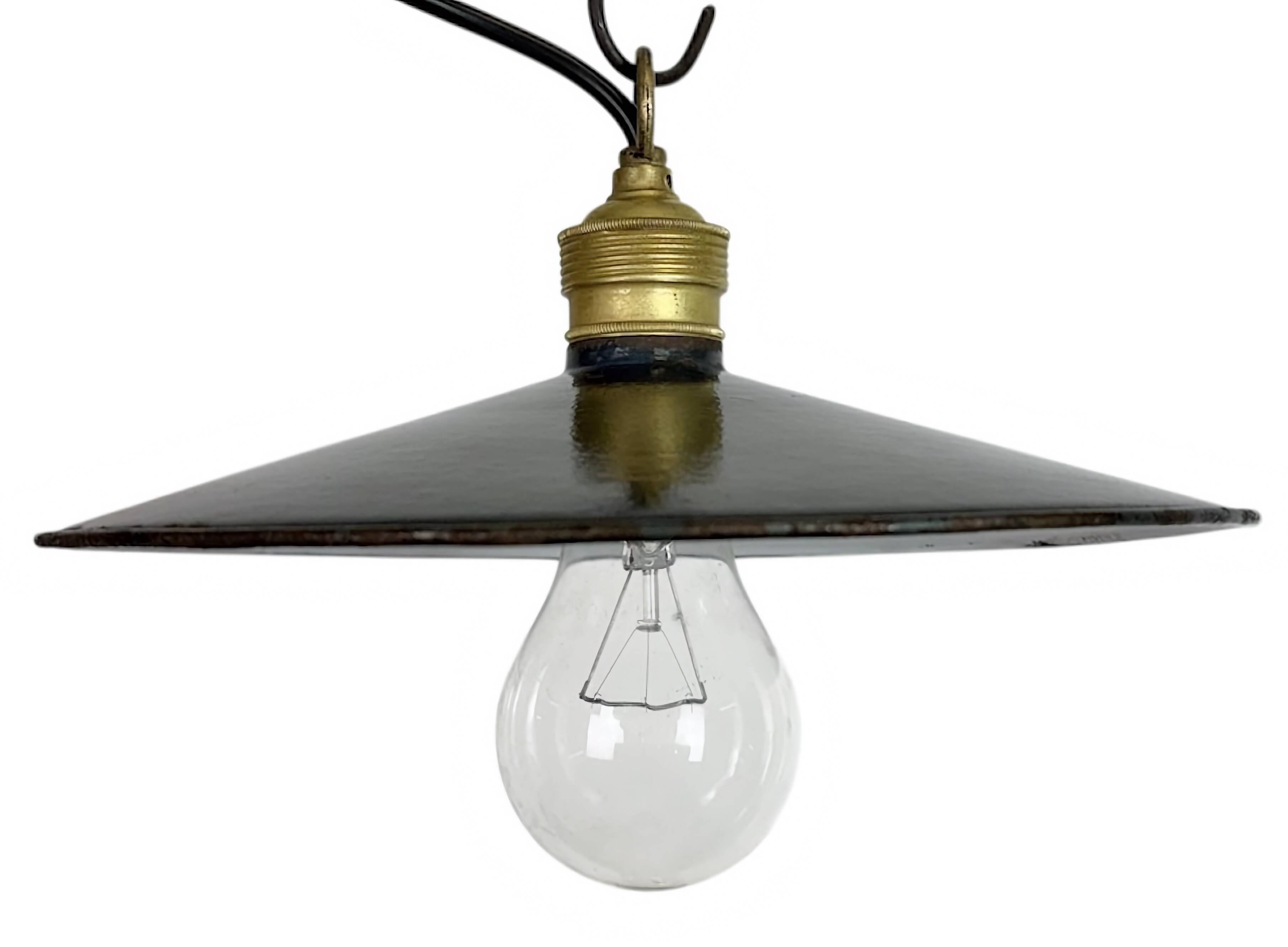 Industrial Dark Blue Enamel Light, 1930s