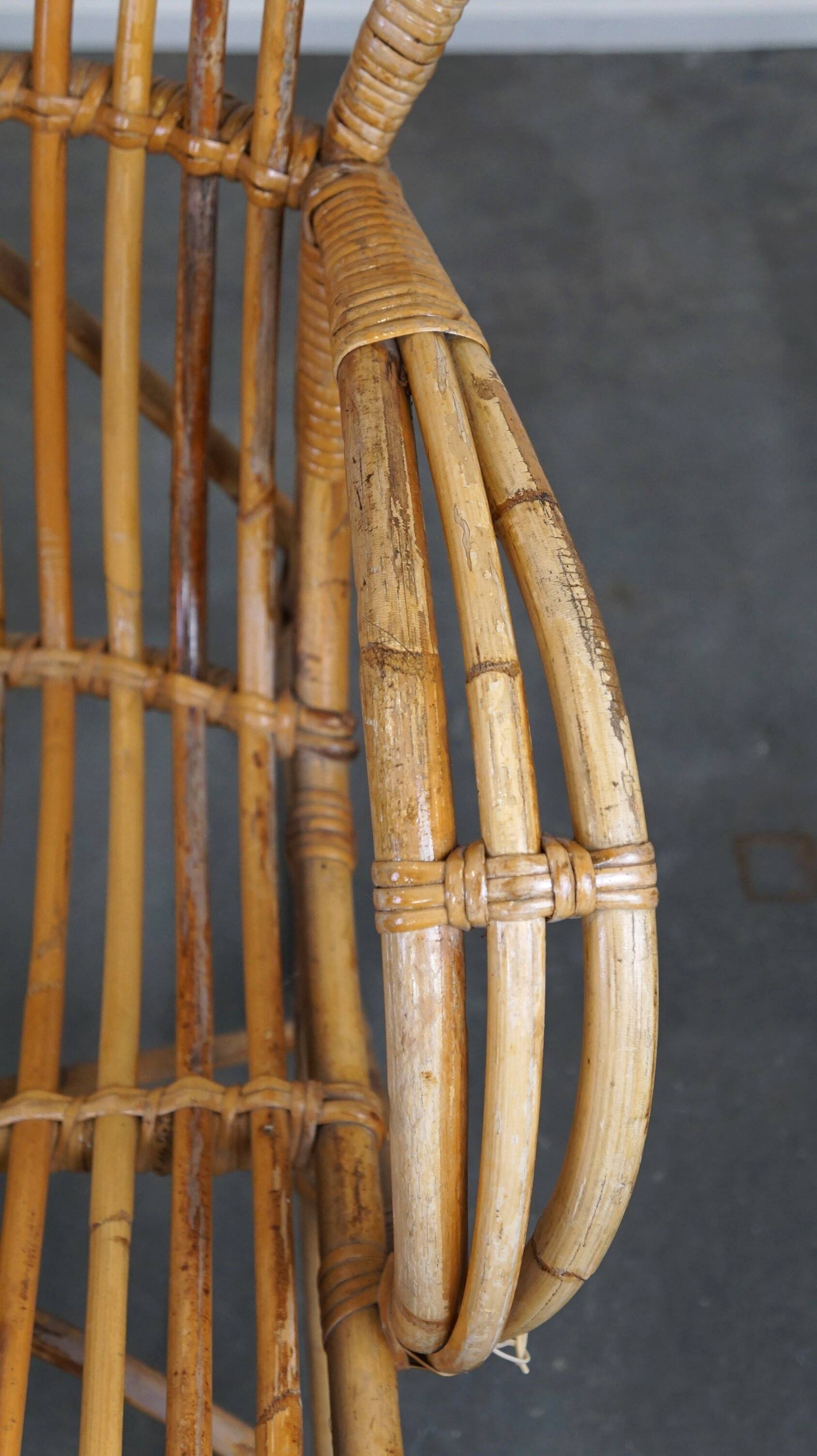 Vintage rattan Belse 8, Dutch Design, 1950, 2-seater sofa
