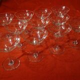 11 engraved crystal champagne glasses cut