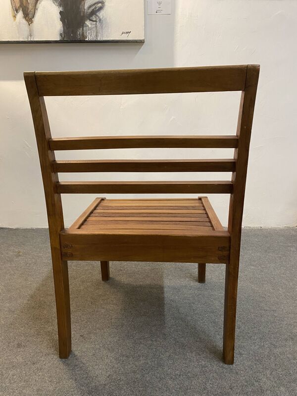 Chaise enfant moderniste en bois de René Gabriel période Reconstruction