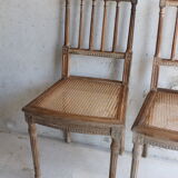 Pair of antique canned chairs Henri II