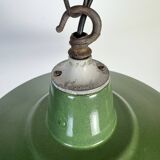 Industrial Green Enamel Factory Pendant Lamp, 1960s