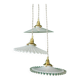Vintage triple suspension lampshade in white opaline.