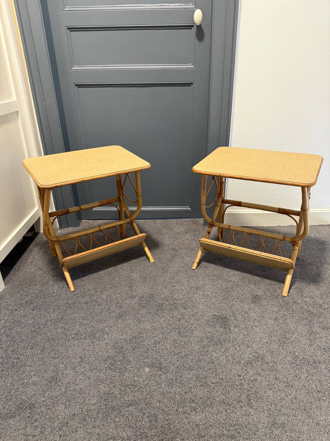 Rattan bedside table