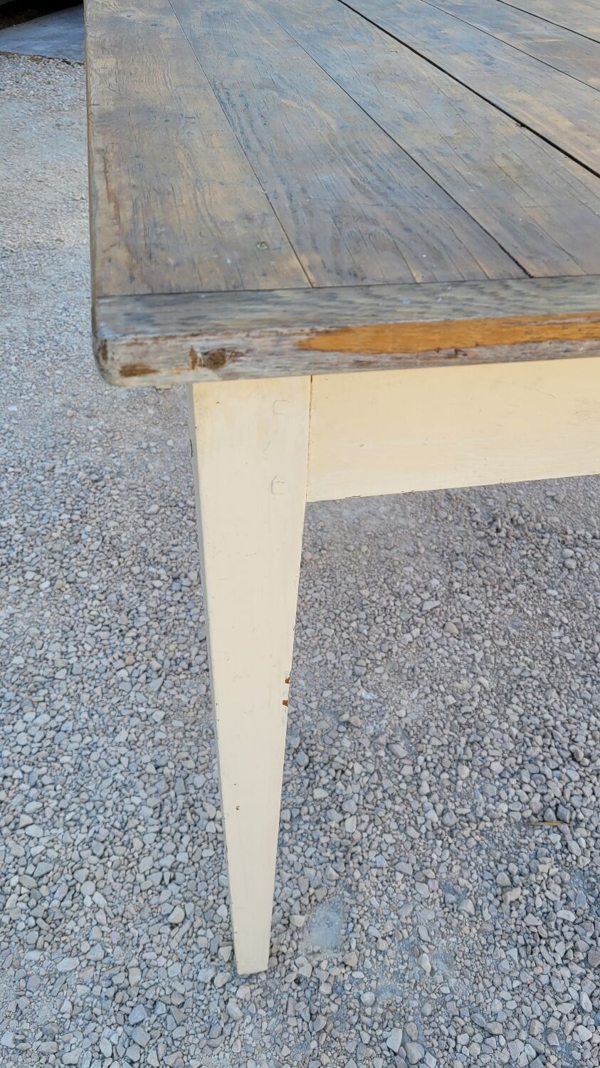 Table de ferme cuisine rustique ancienne -1m30