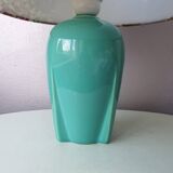 Vintage ceramic table lamp with 80s fabric lampshade