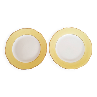 Yellow dessert service in Lunéville earthenware, Jonquille model
