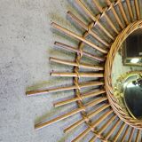 Round rattan mirror 1970
