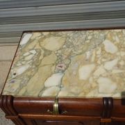 Enfilade Art Déco en noyer et plateau en marbre