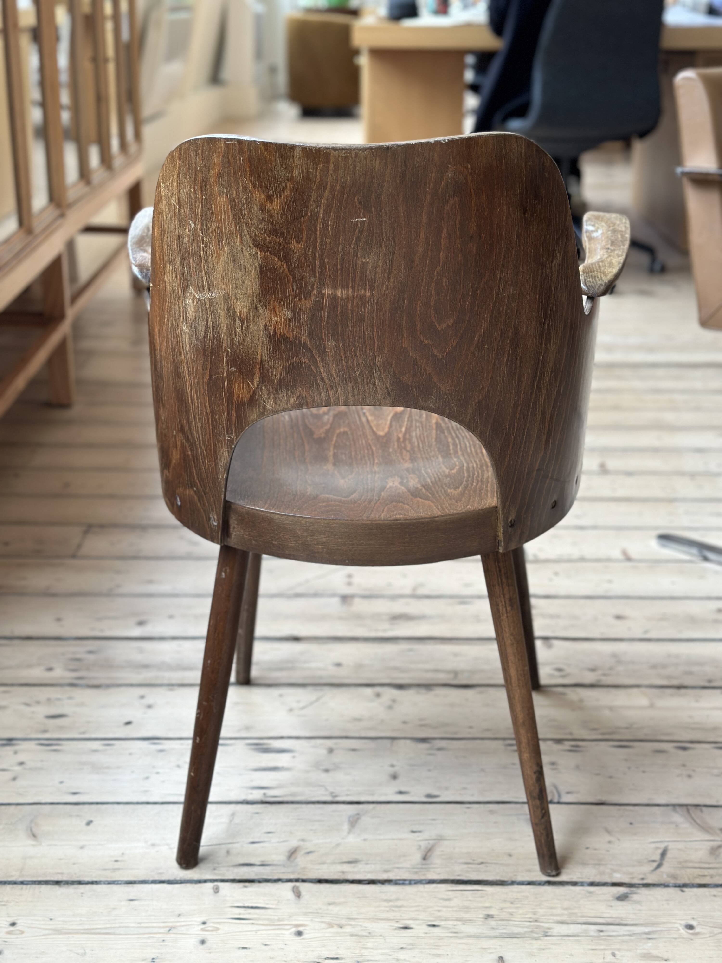 Lubomir Hofmann wooden armchair with armrests
