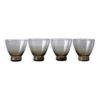 Set of 4 smoked water glasses