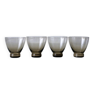 Lot de 4 verres à eau fumés