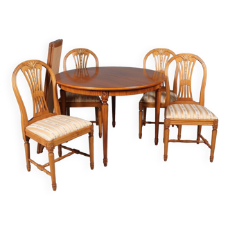 Table 4 chairs 2 extensions gustavien style sweden