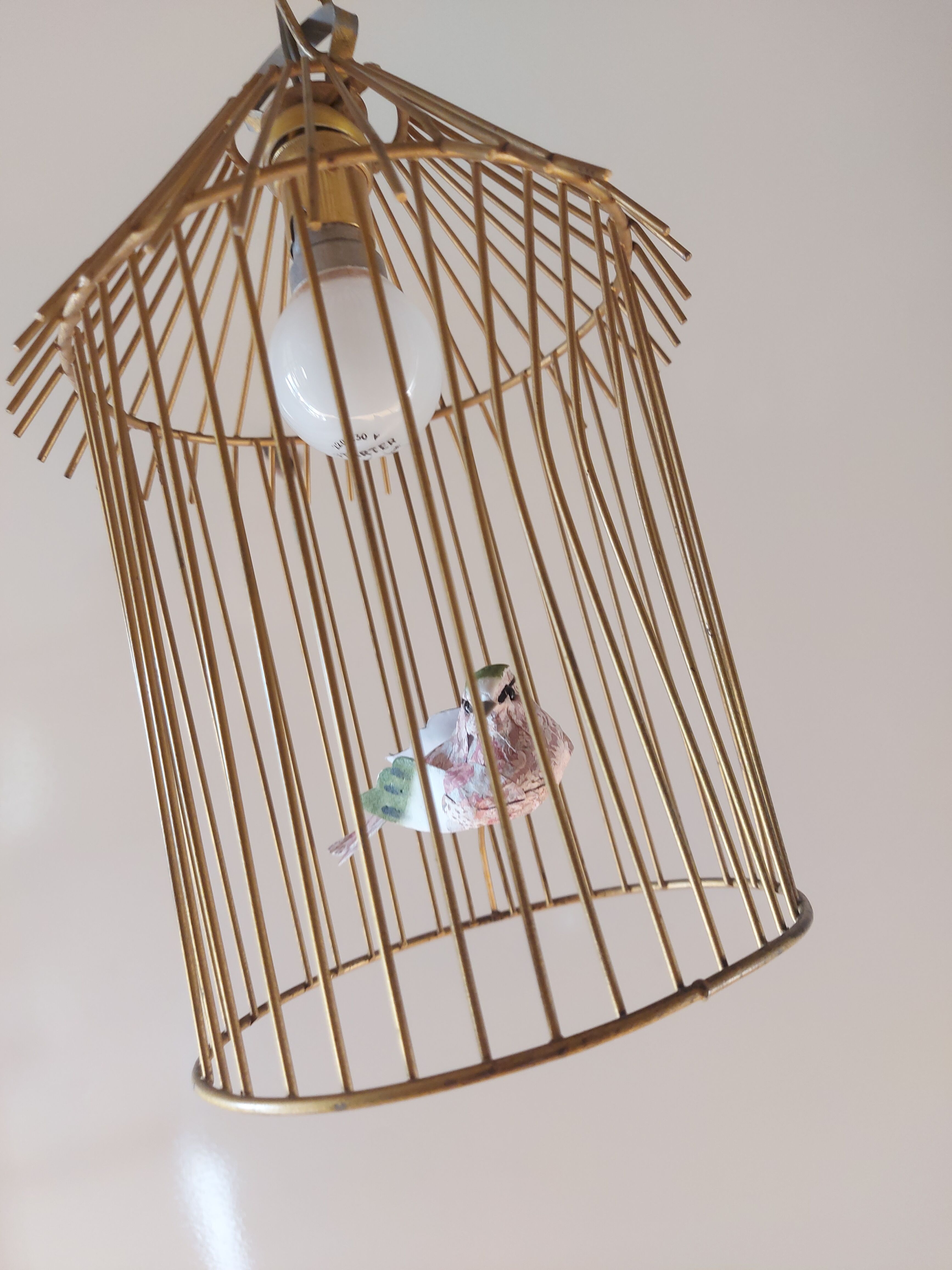 Vintage suspension in the shape of a bird cage