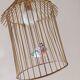 Suspension vintage en forme de cage à  oiseau
